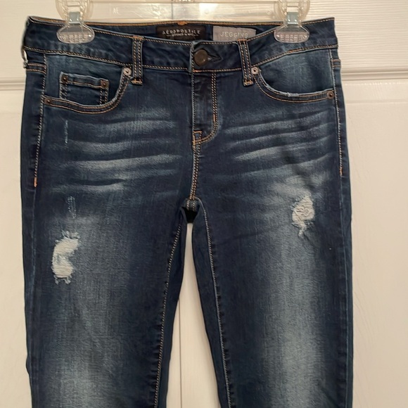 AEROPOSTALE Denim Jegging Jeans Distressed Ripped Look Size 6 Short - Picture 2 of 11